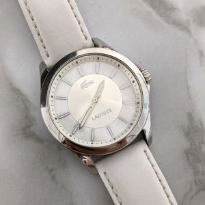 LACOSTE Woman's White Leather Watch